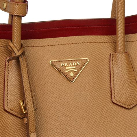 PRADA Saffiano Cuir Shopping Tote Caramel 